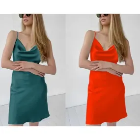 Sexy Sleeveless Silky Dress