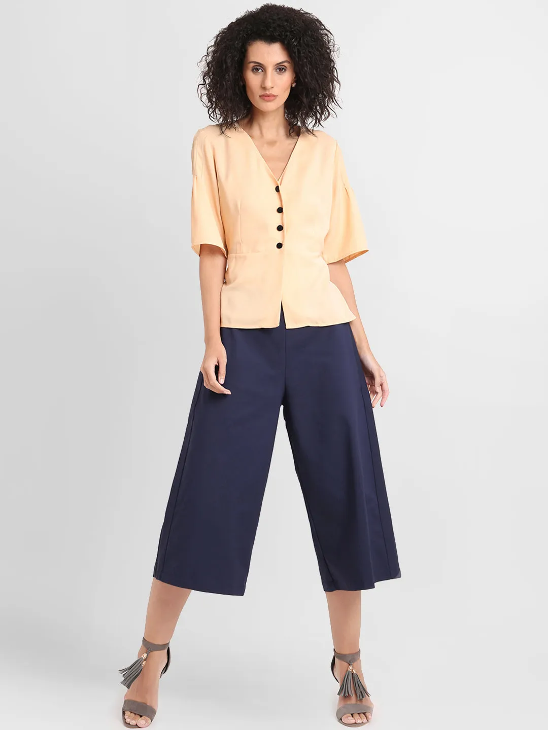 Short Flared Sleeve Shirt