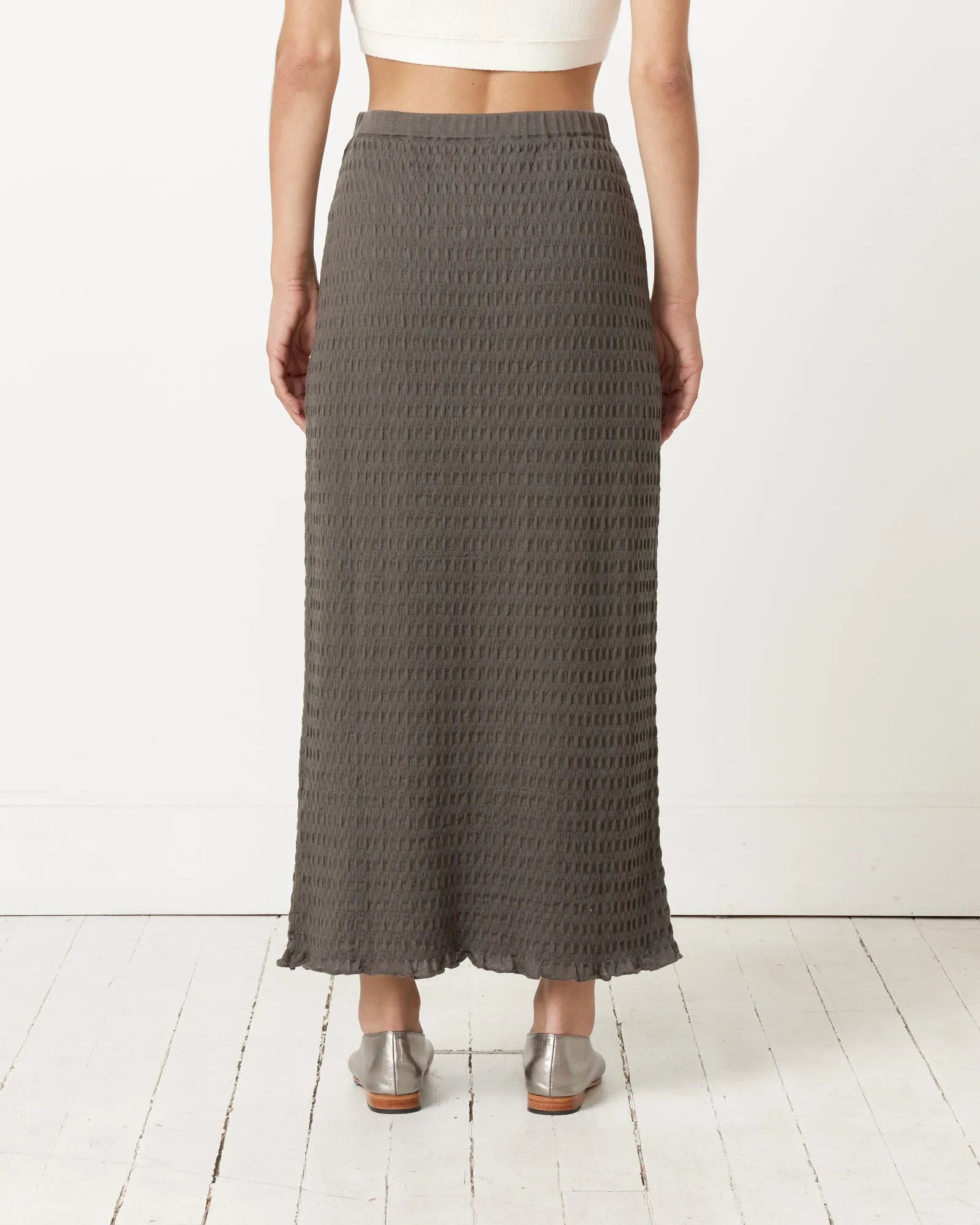 Smocked Skirt in Coal