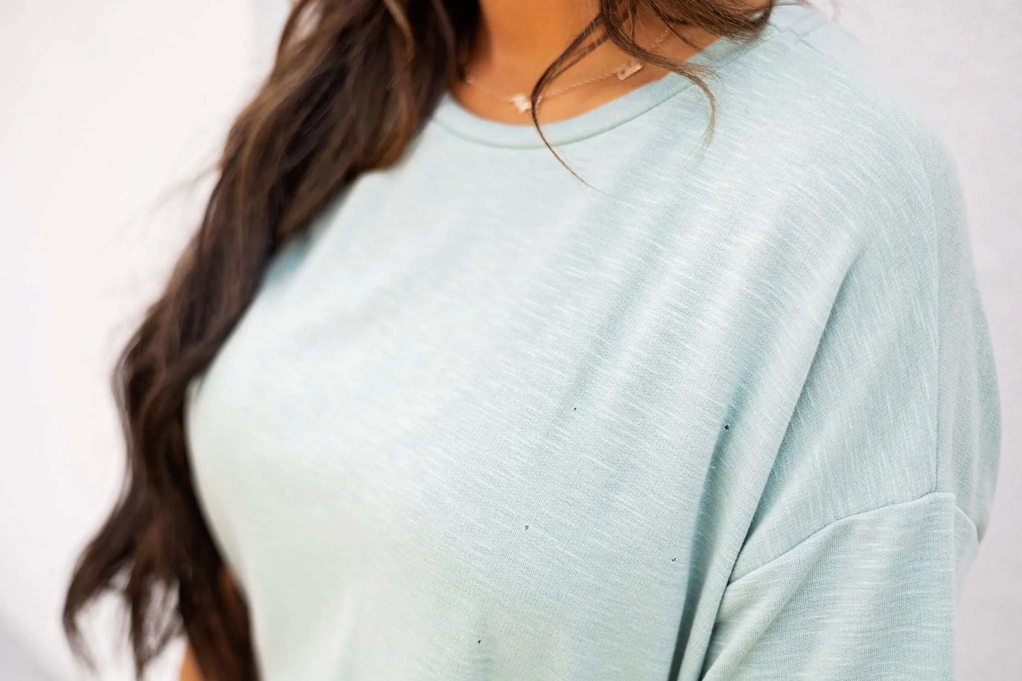 Something Good Distressed Crop - Mint