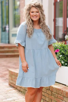 Spill The Secrets Dress, Denim