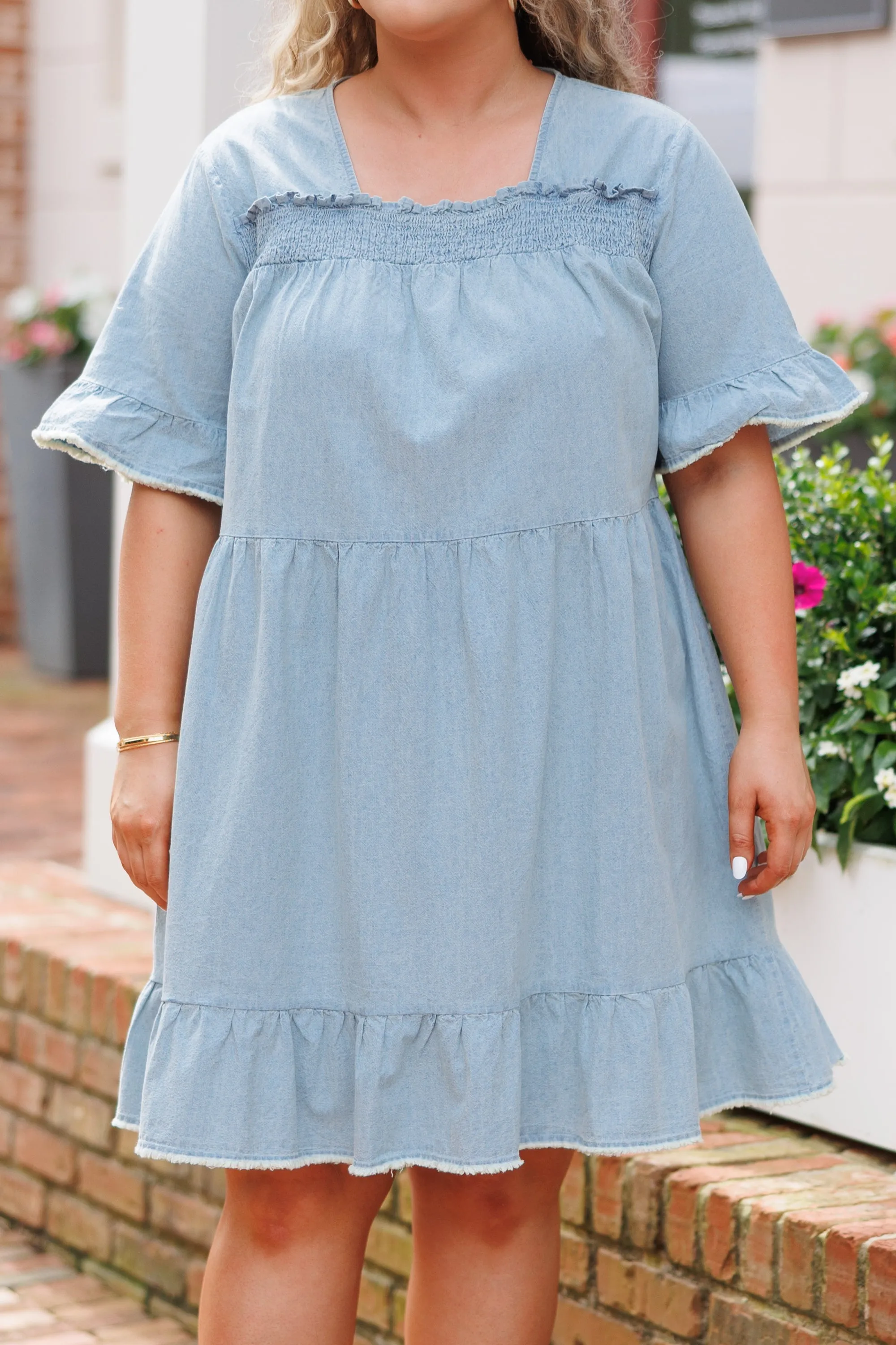 Spill The Secrets Dress, Denim