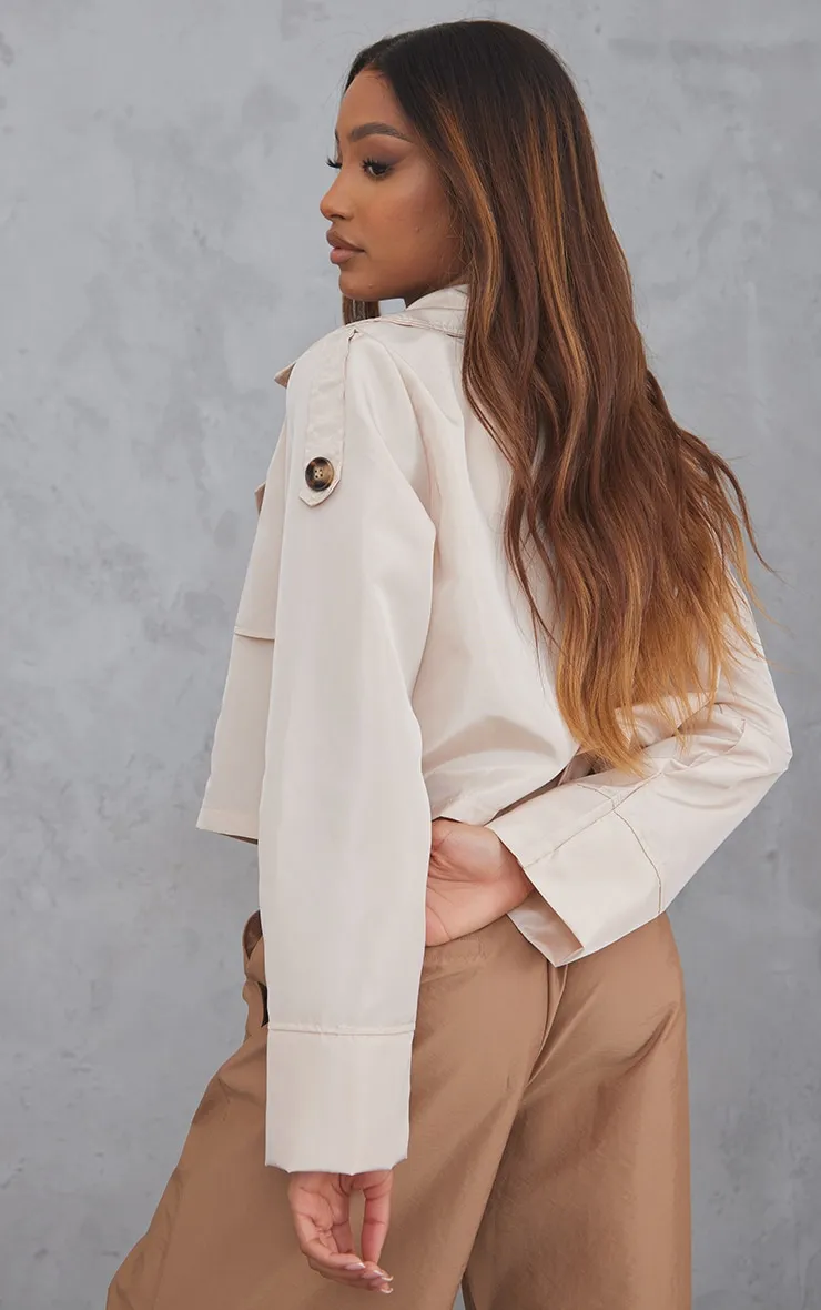 Stone Shell Cropped Trench Coat | Outerwear