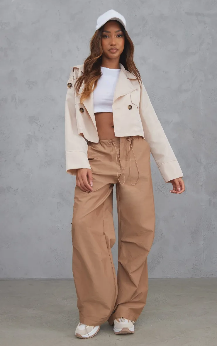 Stone Shell Cropped Trench Coat | Outerwear