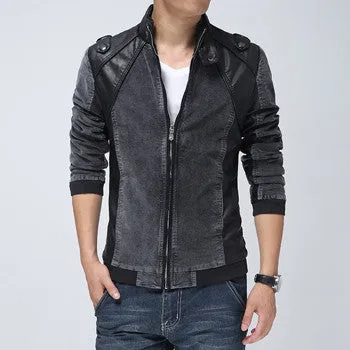 Style Men Jackets Leather Coats Slim Fit Men's Clothing Outwears Men SM6