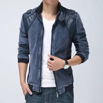 Style Men Jackets Leather Coats Slim Fit Men's Clothing Outwears Men SM6