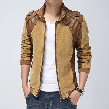 Style Men Jackets Leather Coats Slim Fit Men's Clothing Outwears Men SM6