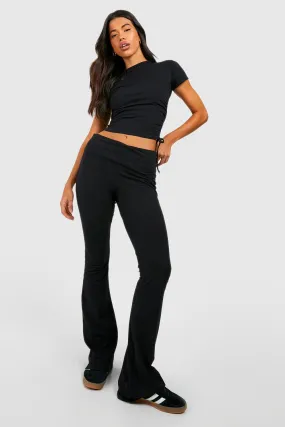 Tall Fold Over Waistband Cotton Mix Flares