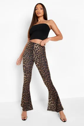 Tall Leopard Jersey Knit Flares