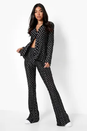 Tall Plisse Polka Dot Flares