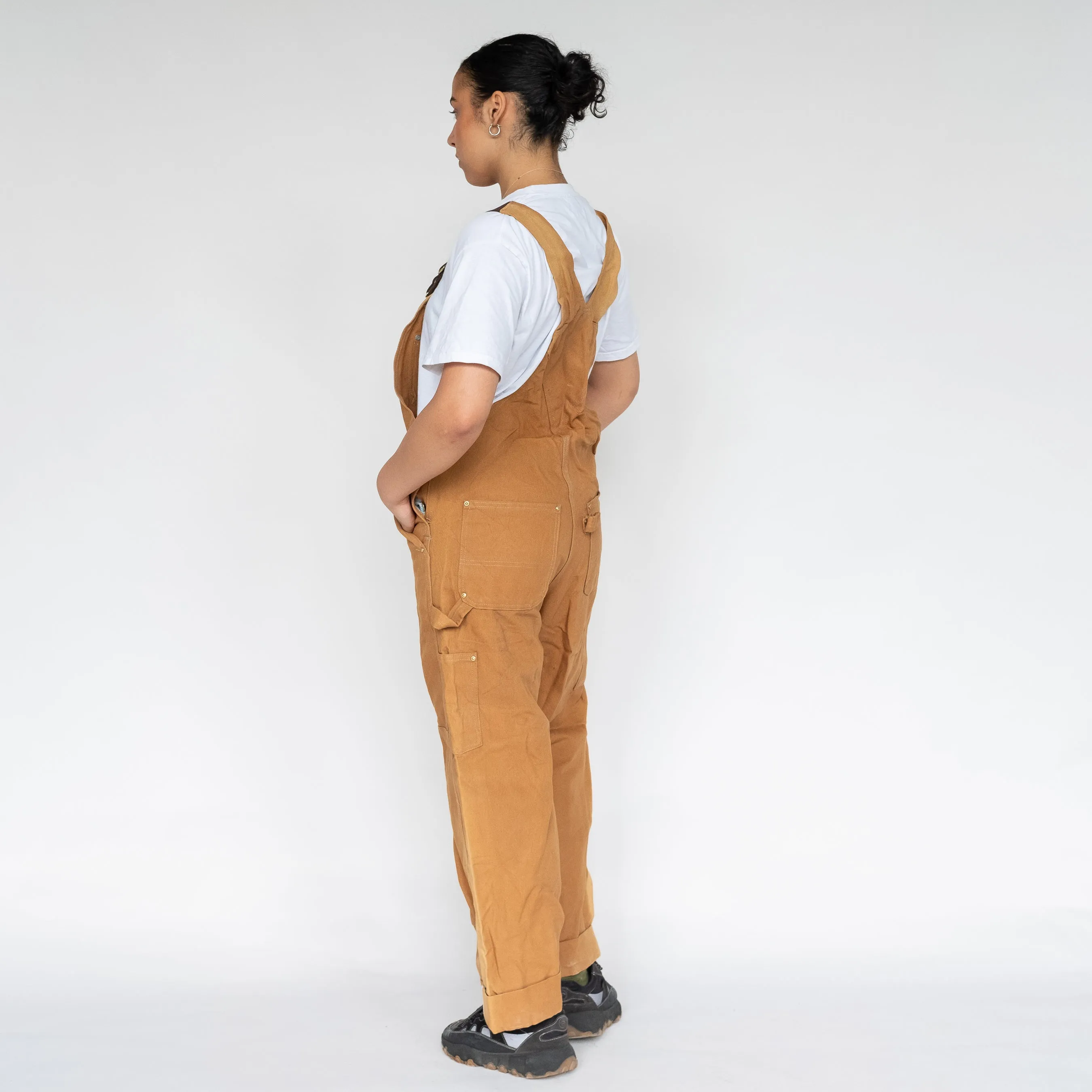 TAN 90S CARHARTT CANVAS BAGGY DUNGAREES (