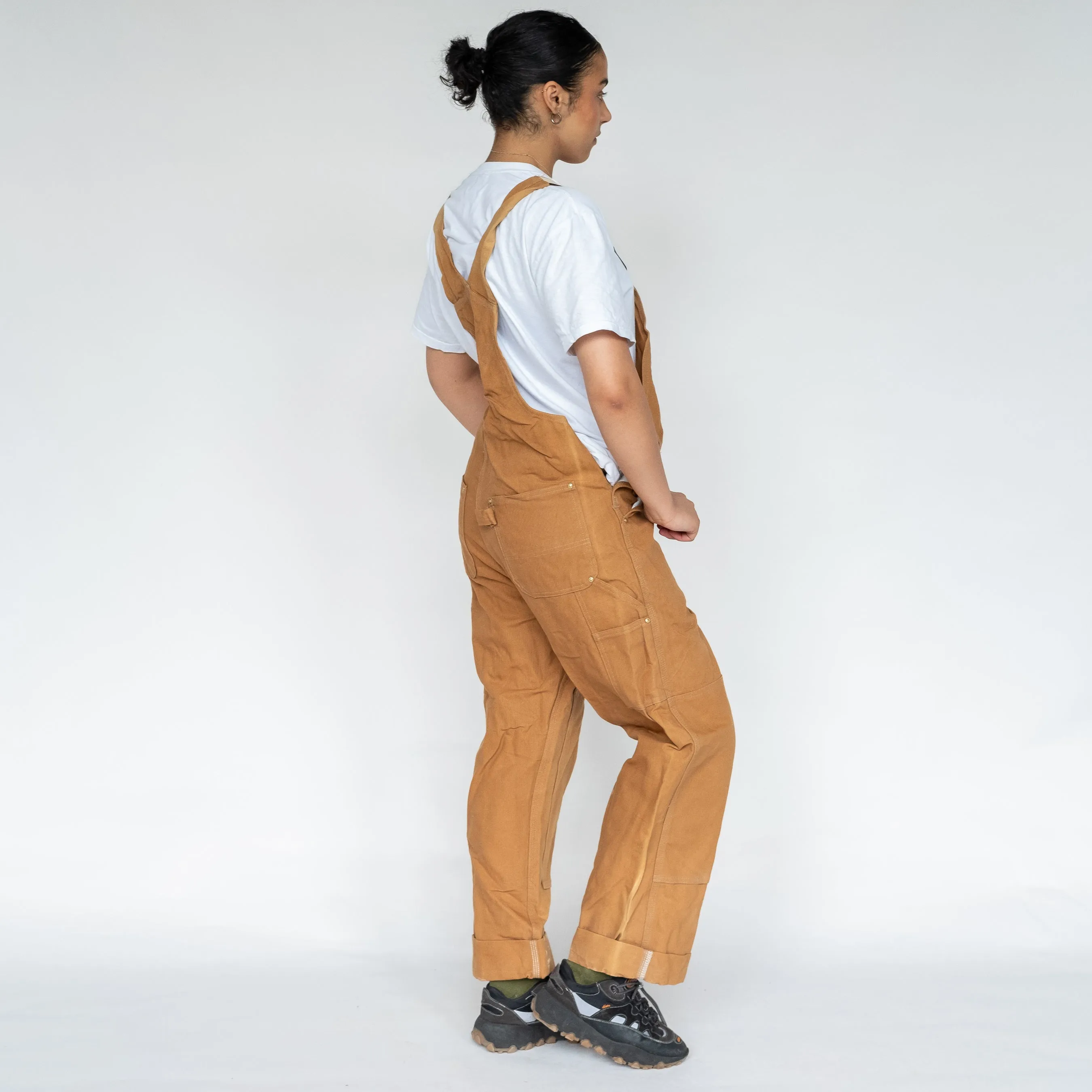 TAN 90S CARHARTT CANVAS BAGGY DUNGAREES (