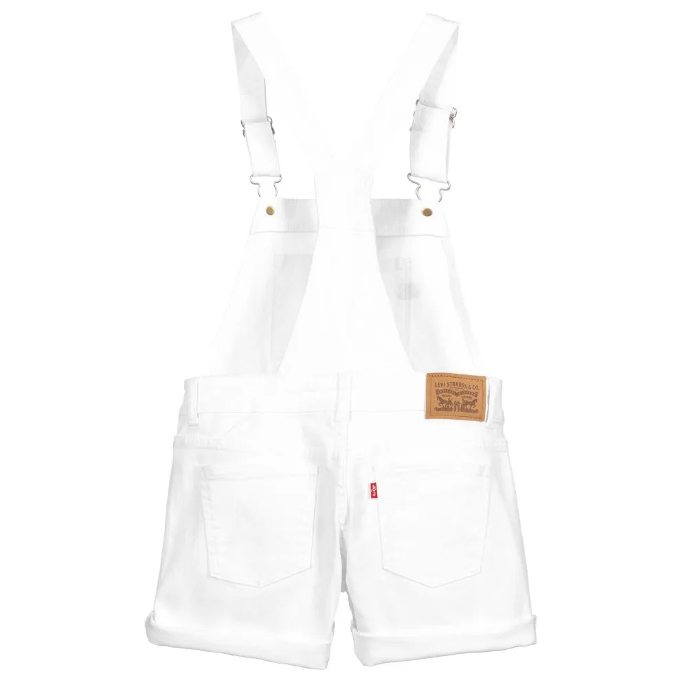 Teen White Denim Dungarees