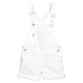 Teen White Denim Dungarees