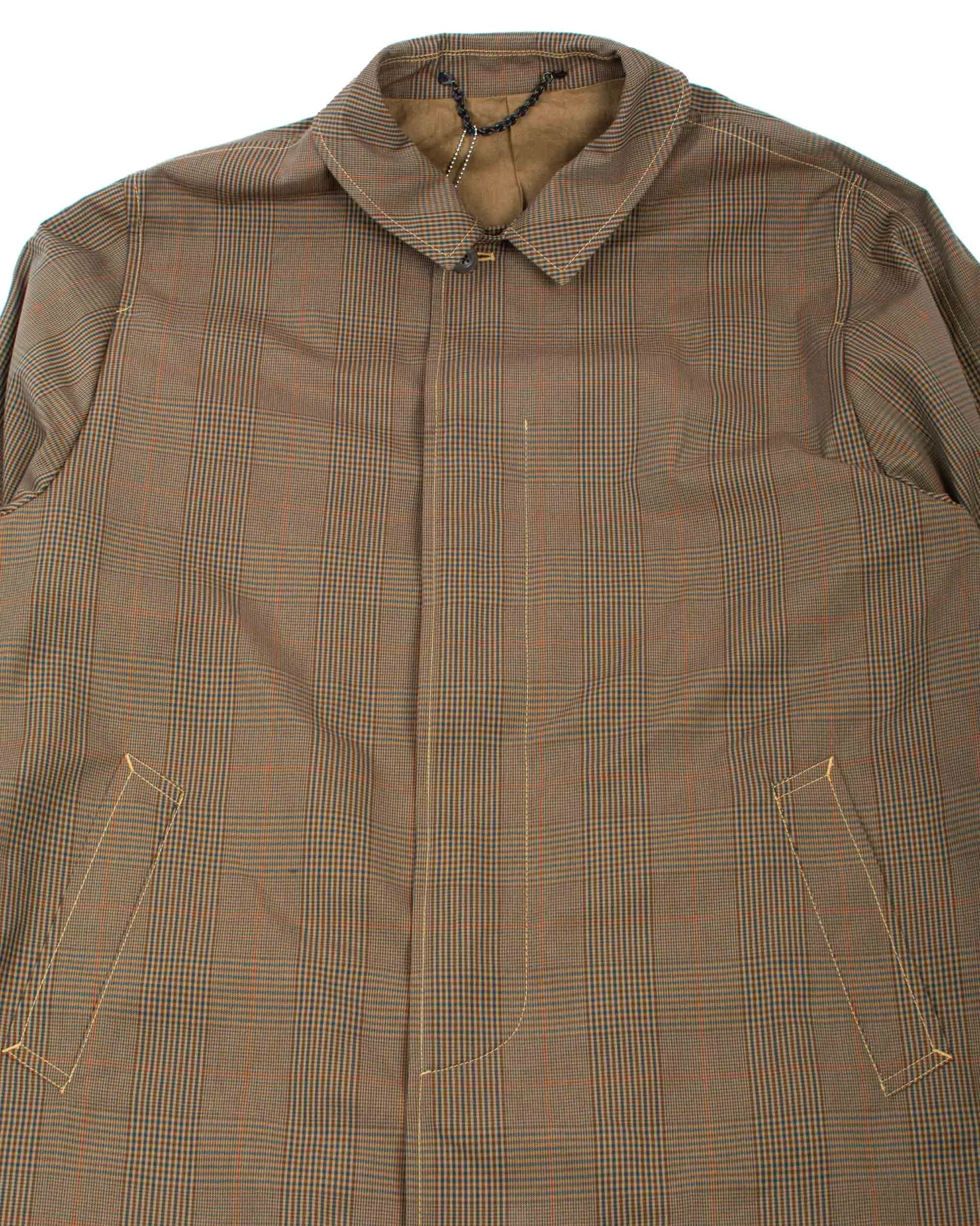 The Real McCoy's MJ22017 Plaid-Check Rain Weather Coat Brown