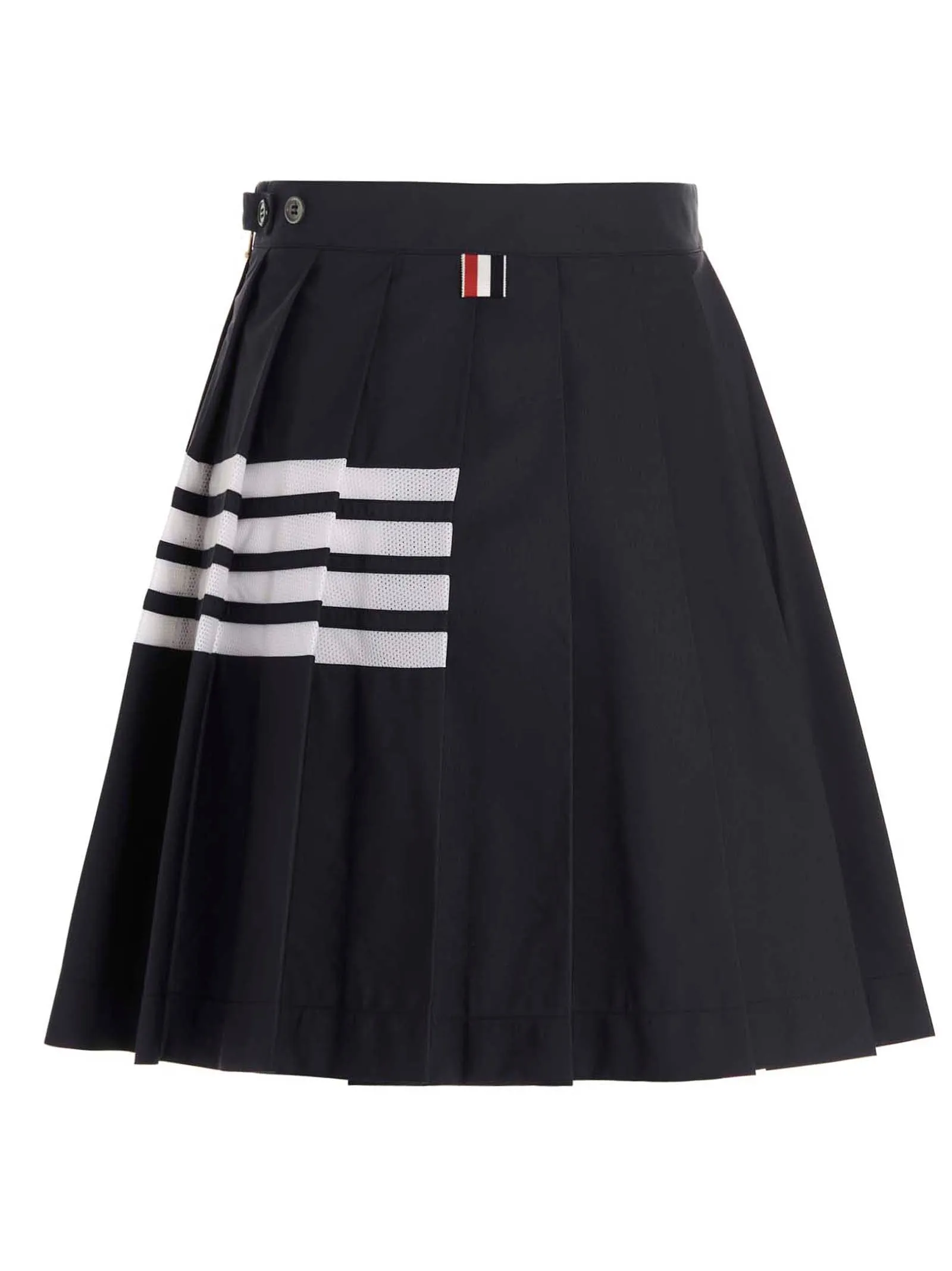 Thom Browne Logo Patch Pleated Mini Skirt