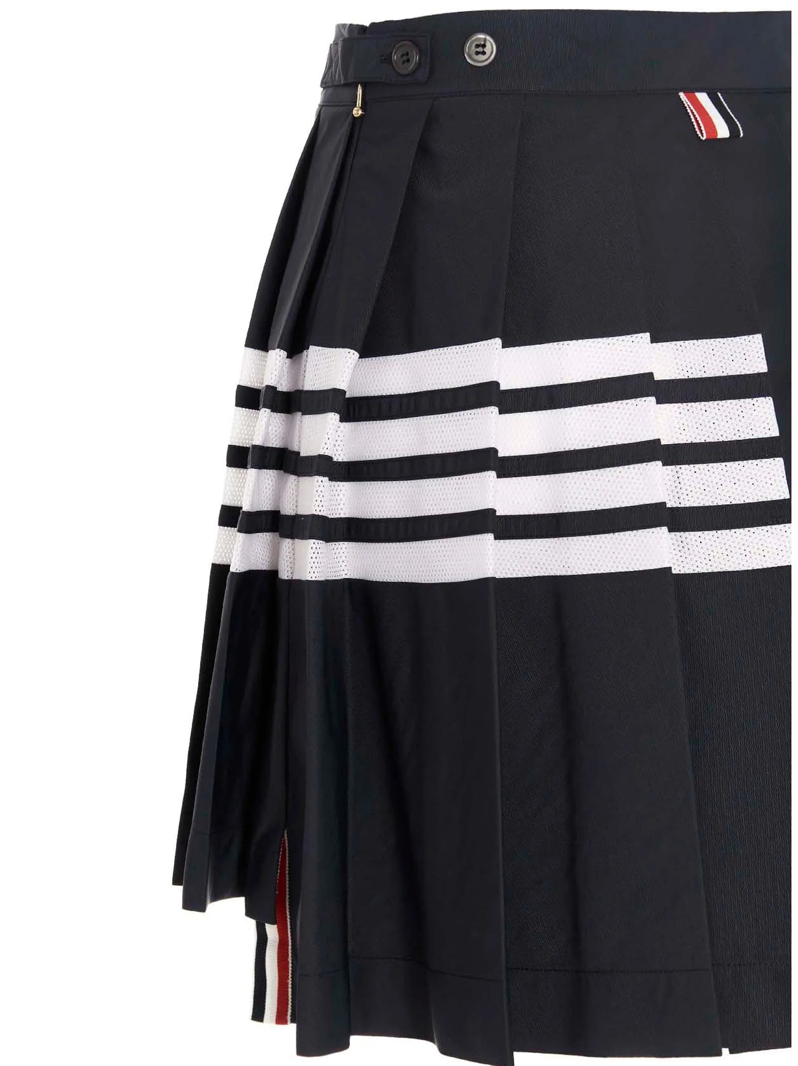 Thom Browne Logo Patch Pleated Mini Skirt