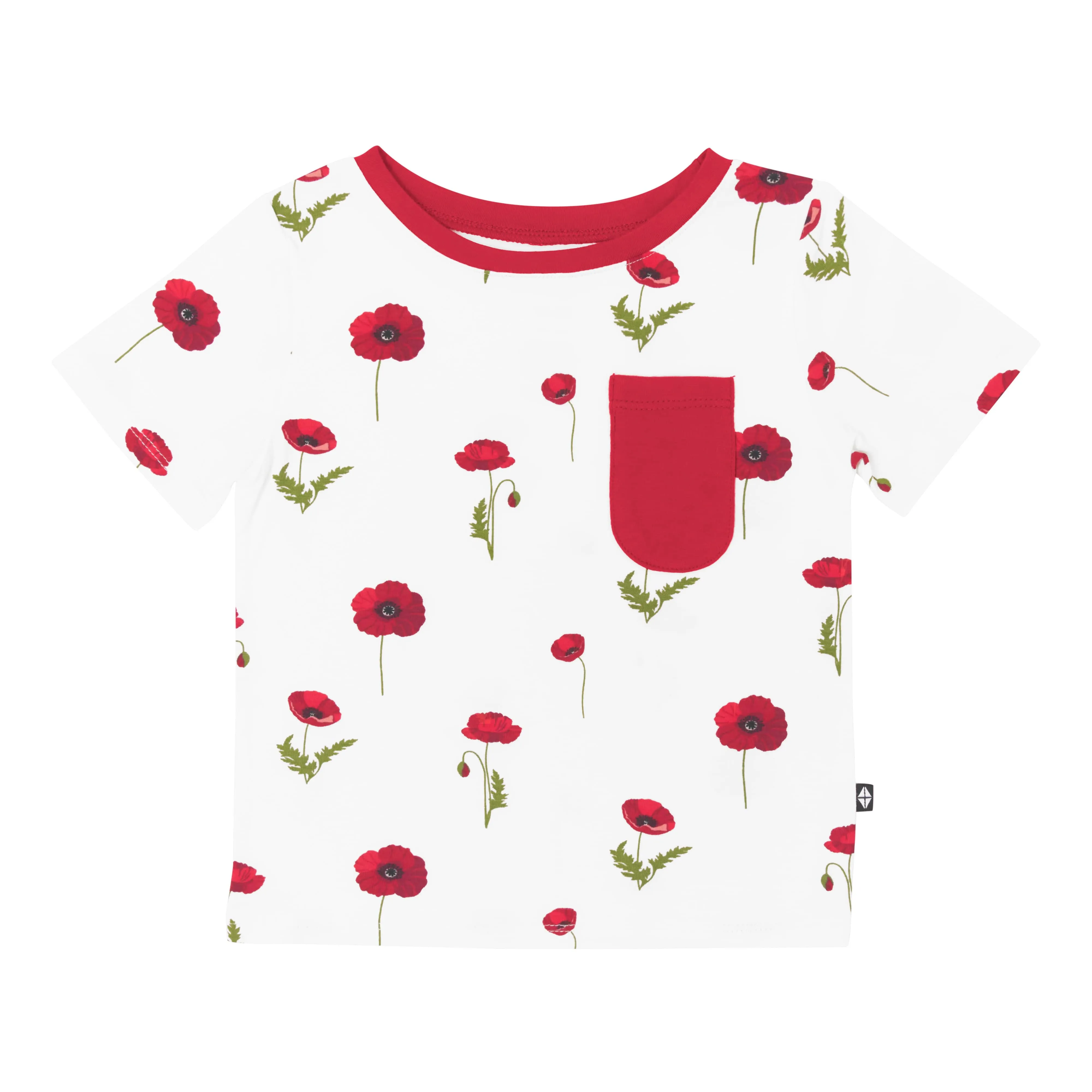 Toddler Crew Neck Tee in Cloud Poppies