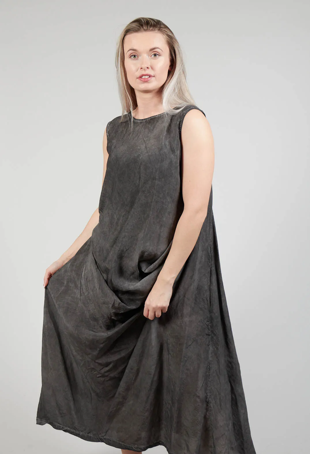 Toga Dress in Coal Cloud