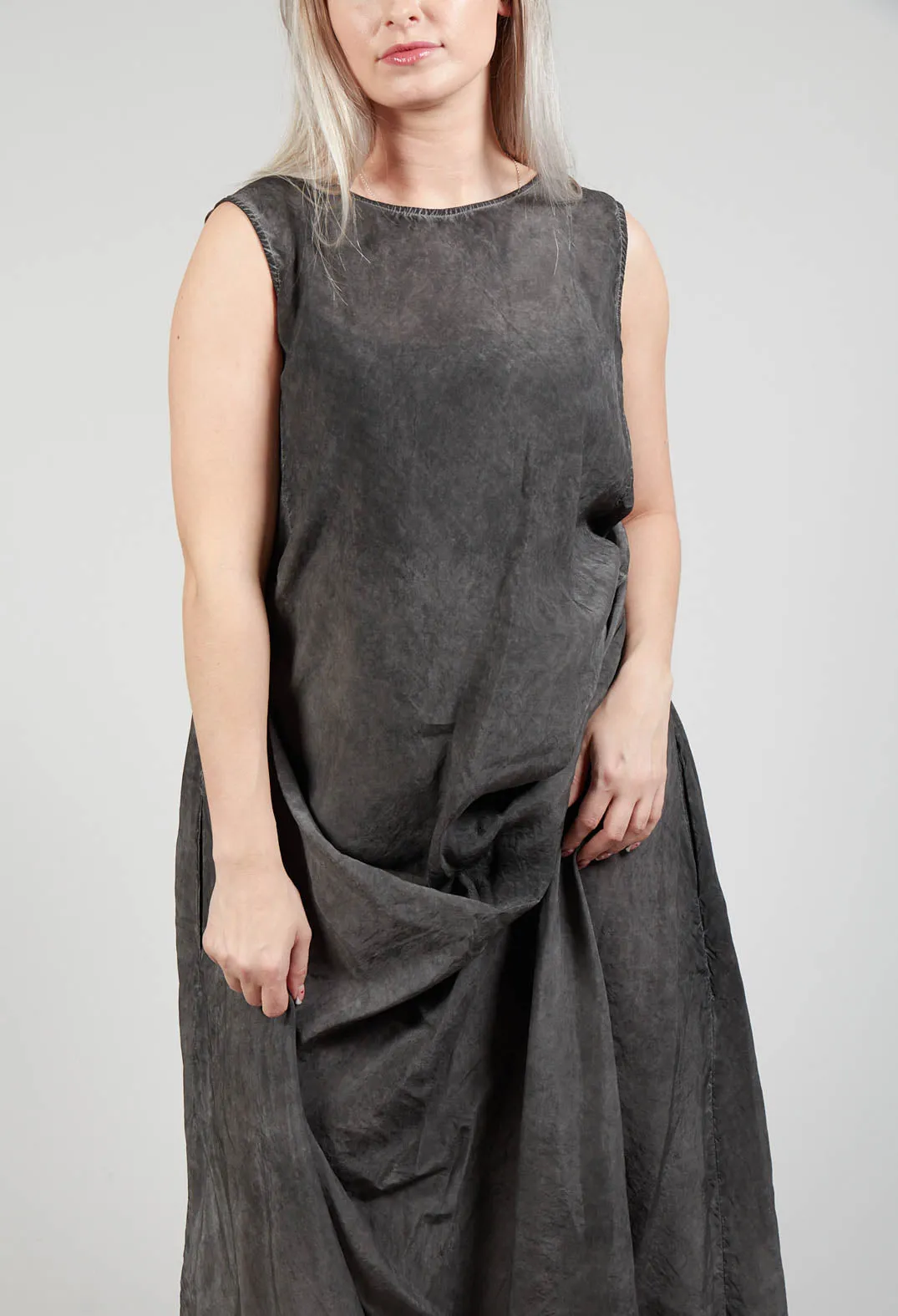 Toga Dress in Coal Cloud