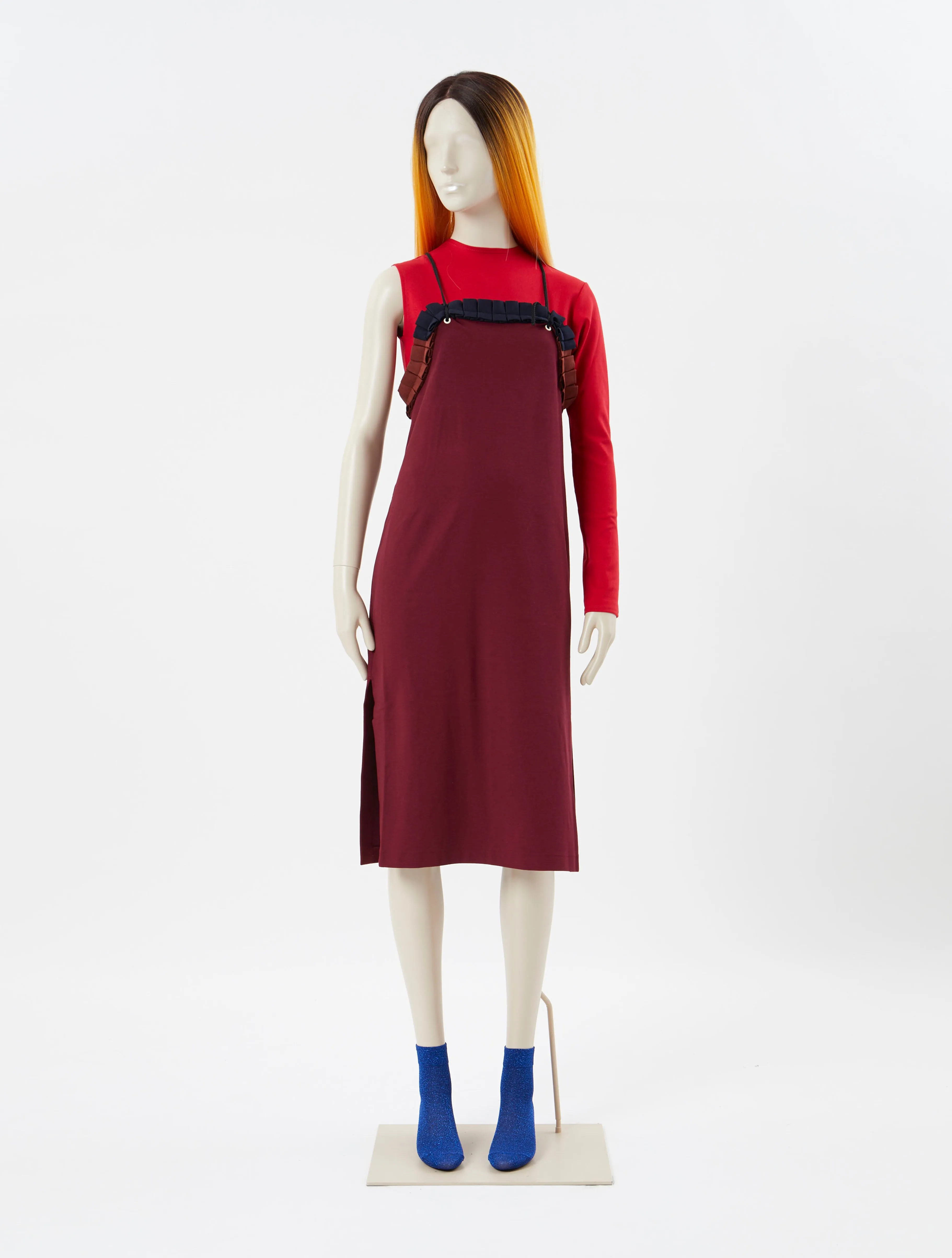 Toga Pulla Pearl Jersey Dress Red