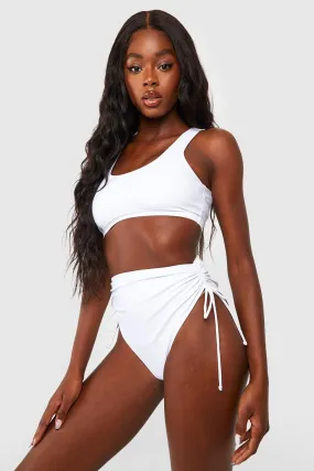 Tummy Control Ruched High Waist Bikini Brief