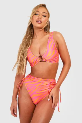 Tummy Control Zebra O-Ring Bikini Set