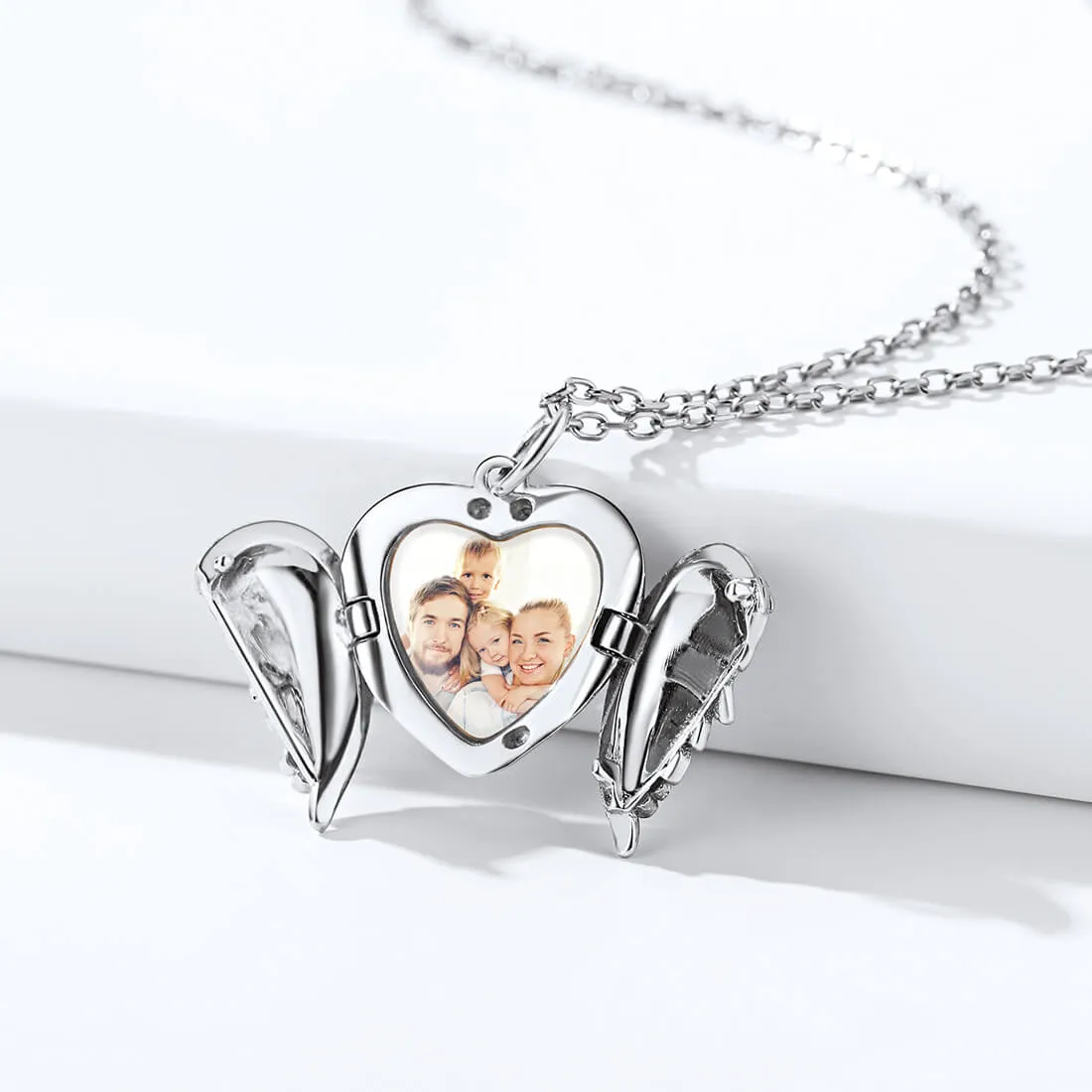 U7 Jewelry Custom Engraved Heart Picture Necklace Photo Pendant