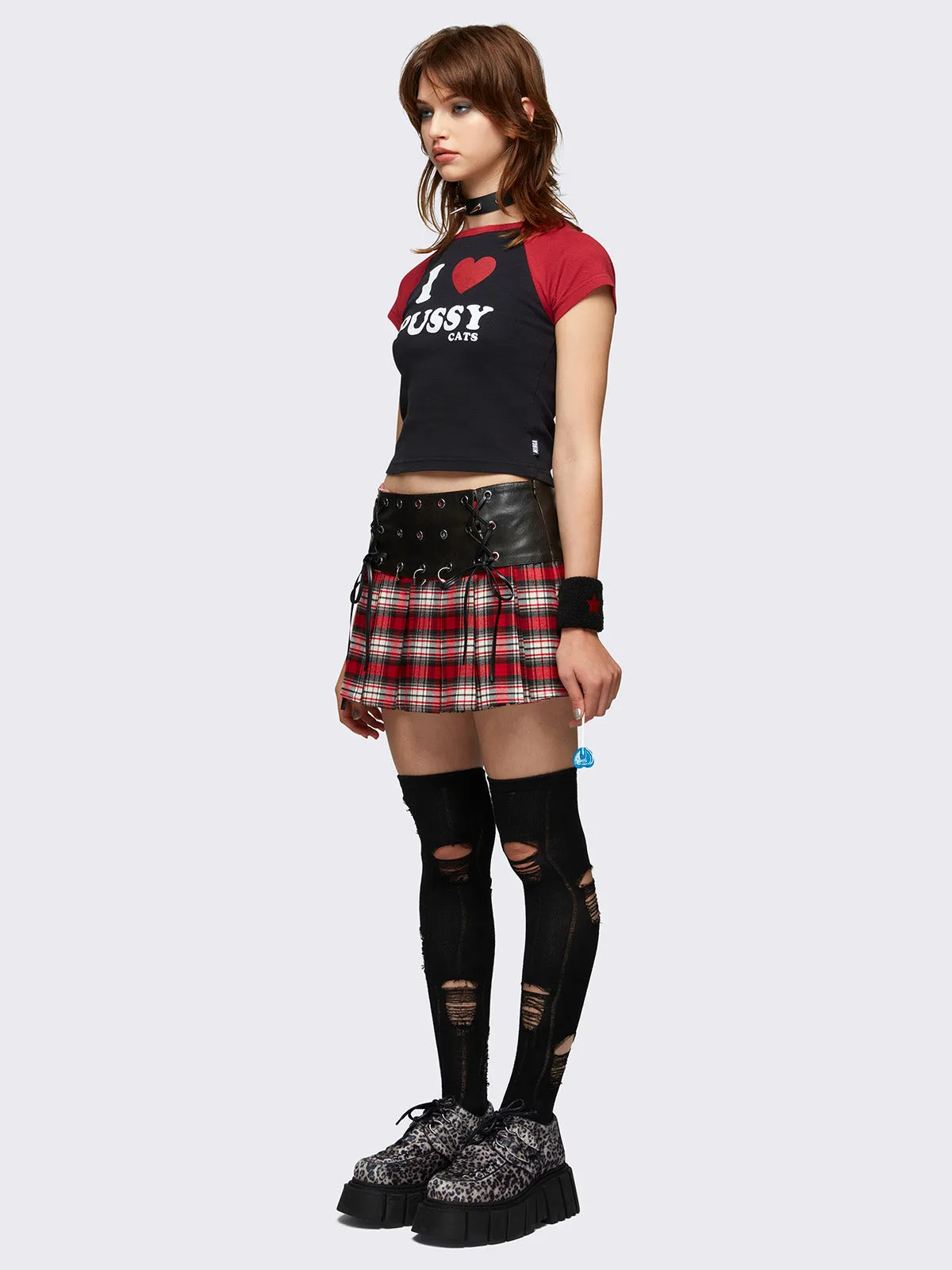 Valkyrie Pleated Plaid Mini Skirt