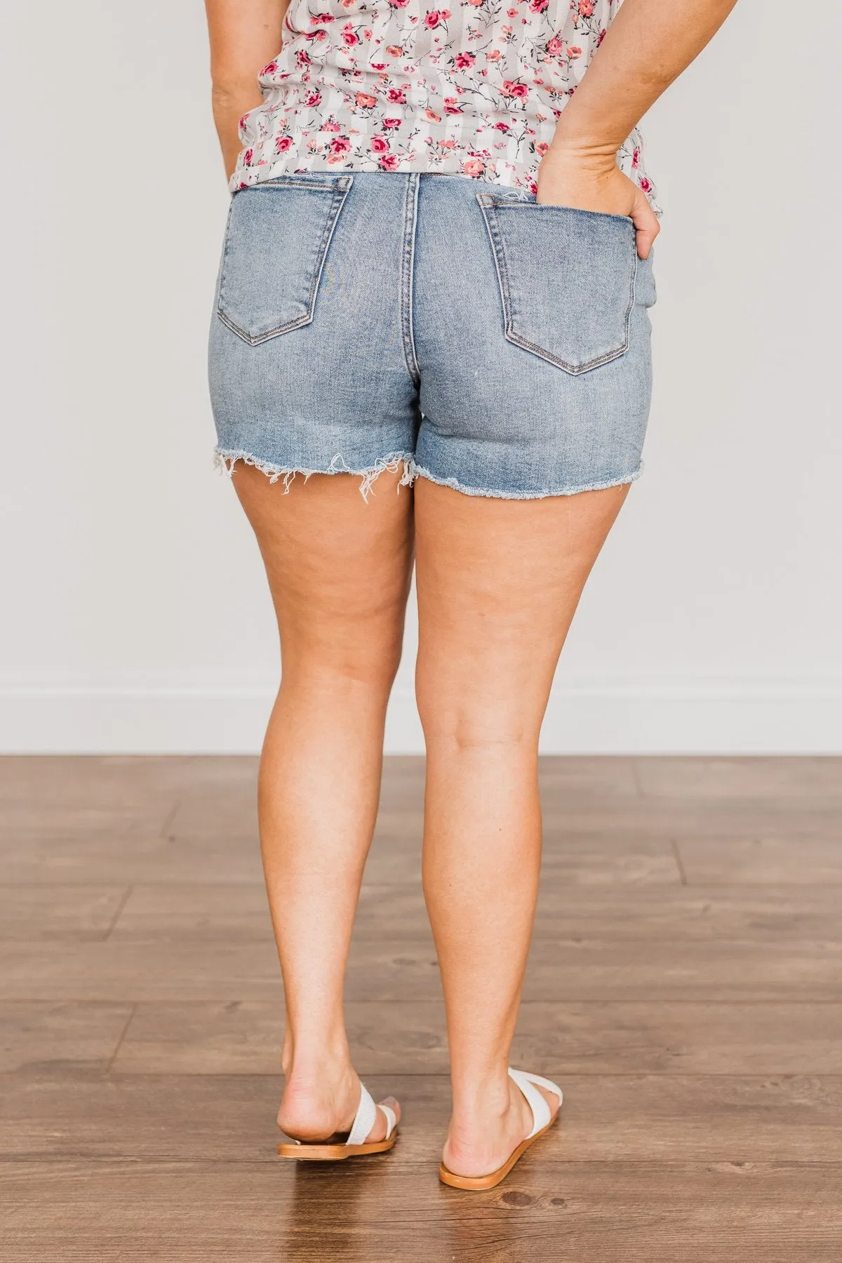 Vervet Distressed High-Rise Shorts- Gianna Wash