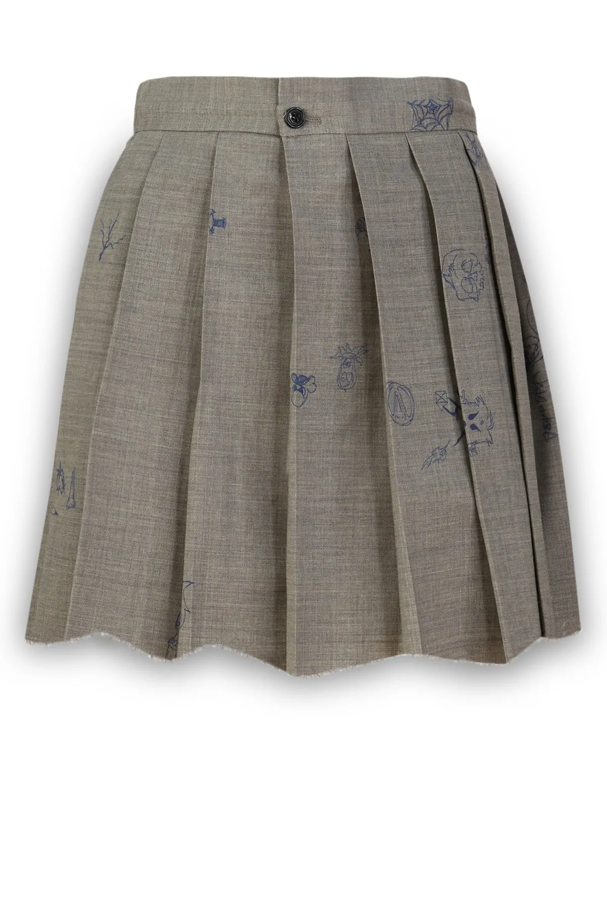 Vetements Scribbled Pleated Mini Skirt