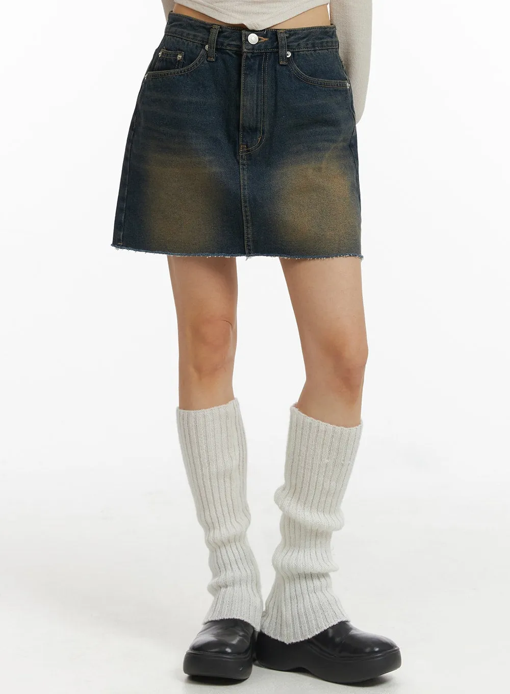 Washed Denim Mini Skirt CJ416