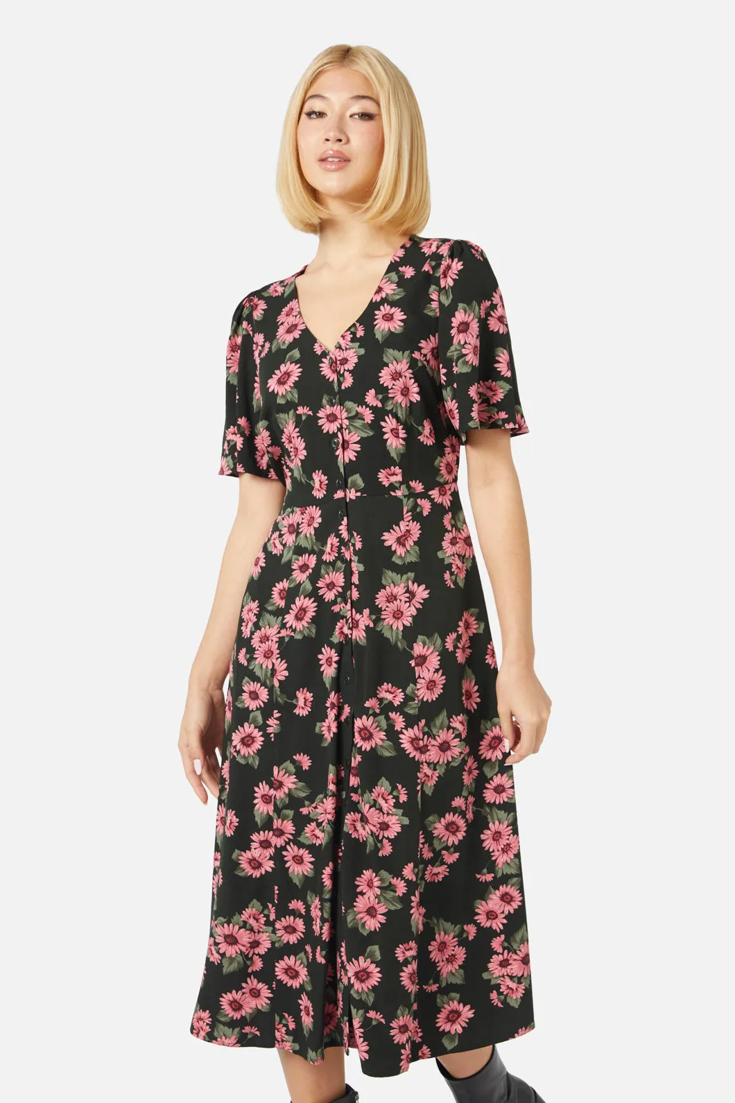 Winter Daisy Midi Dress