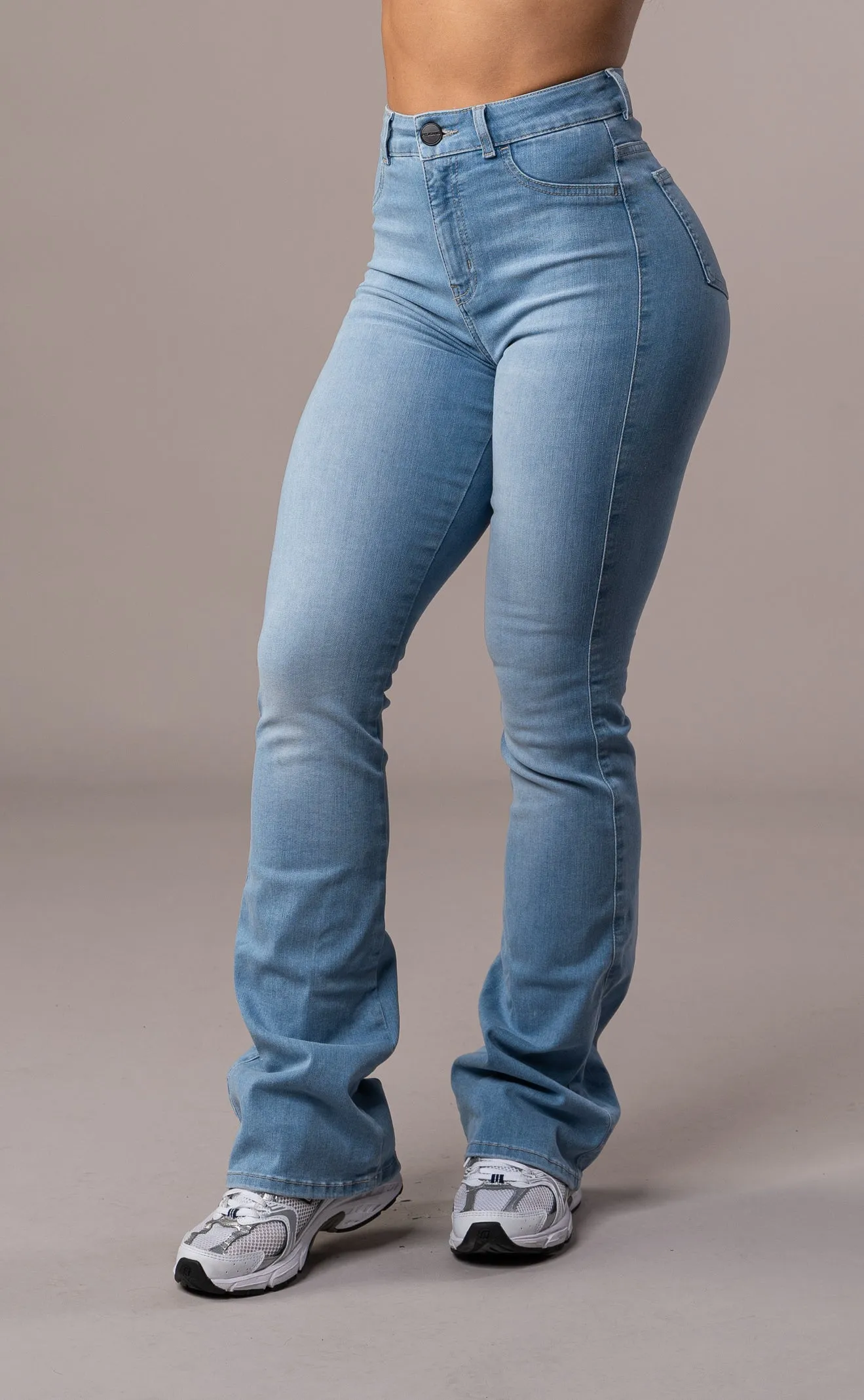 Womens Flared Fitjeans - Arctic Light Blue