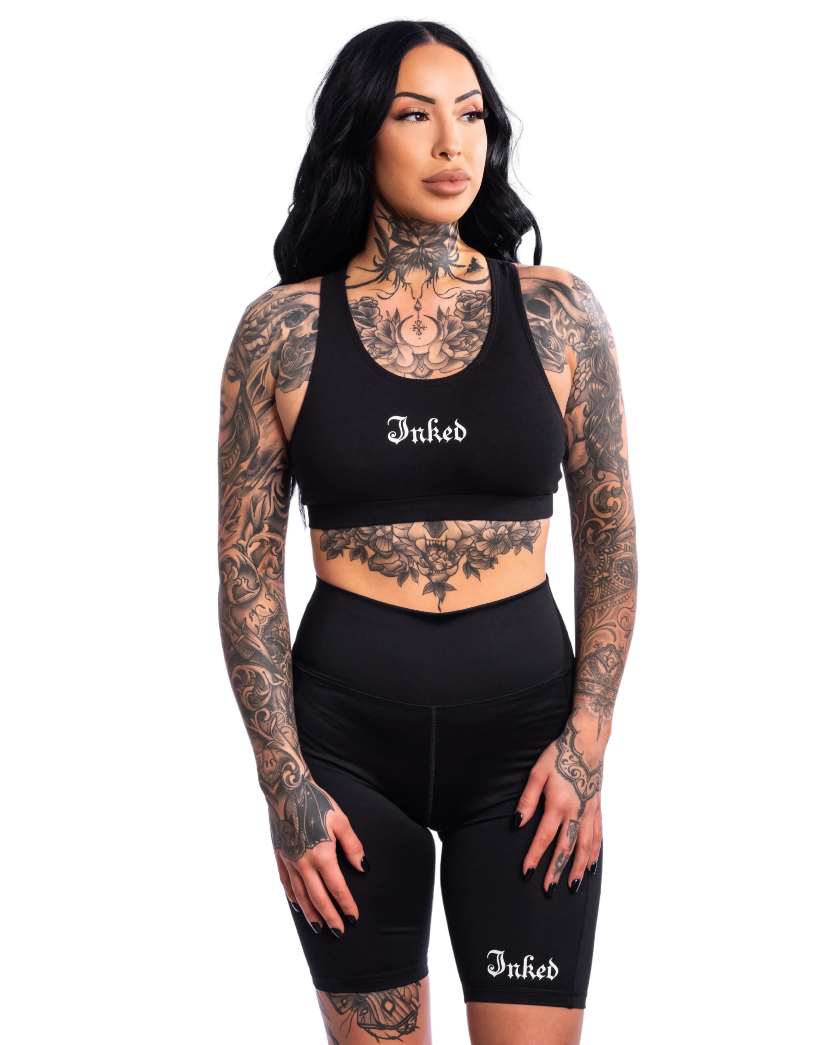 Women's Inked Logo High Waist Biker Short