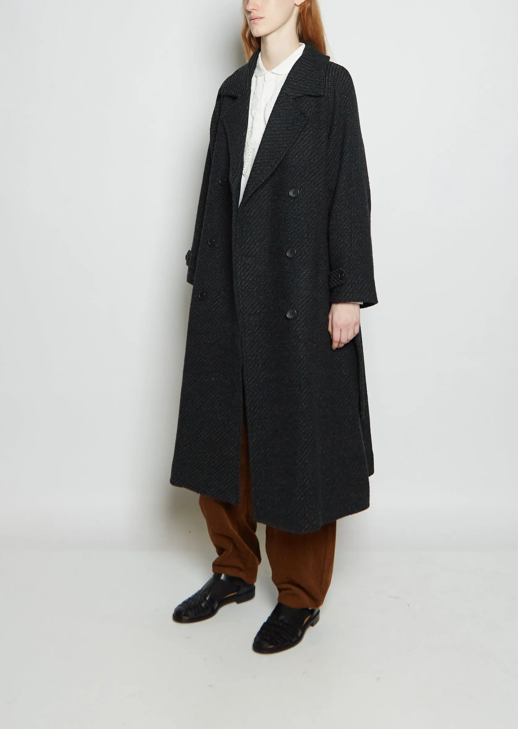 Wool Roving Raglan Coat