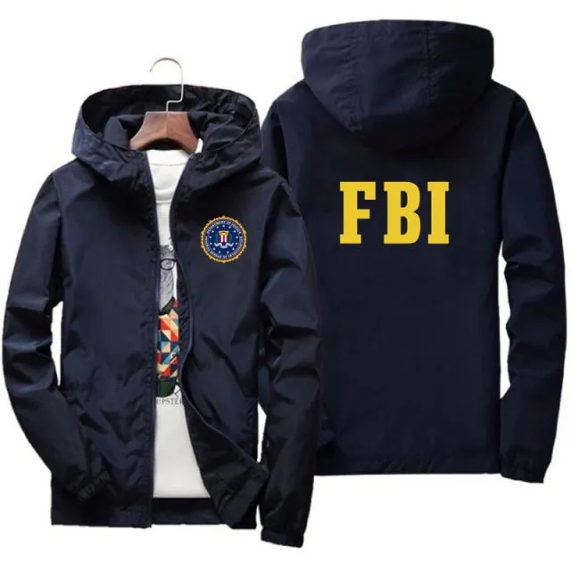 Xituodai fashion Zipper Men women Hoodies Jacket FBI Print sport hip hop Casual Zip Up Unisex Long Sleeve hoodie jacket coat top