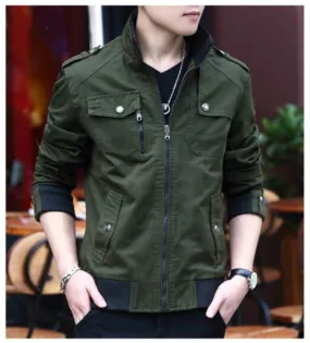 Xituodai Mens Jacket Fashion Army Military Jacket Man Coats Bomber Jacket Stand Male Casual Coats Streetwear Chamarras Para Homb