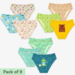 Young Boy Briefs -9 Pack (Kid's Day Out - Woody Goody - Rainy Poppins)