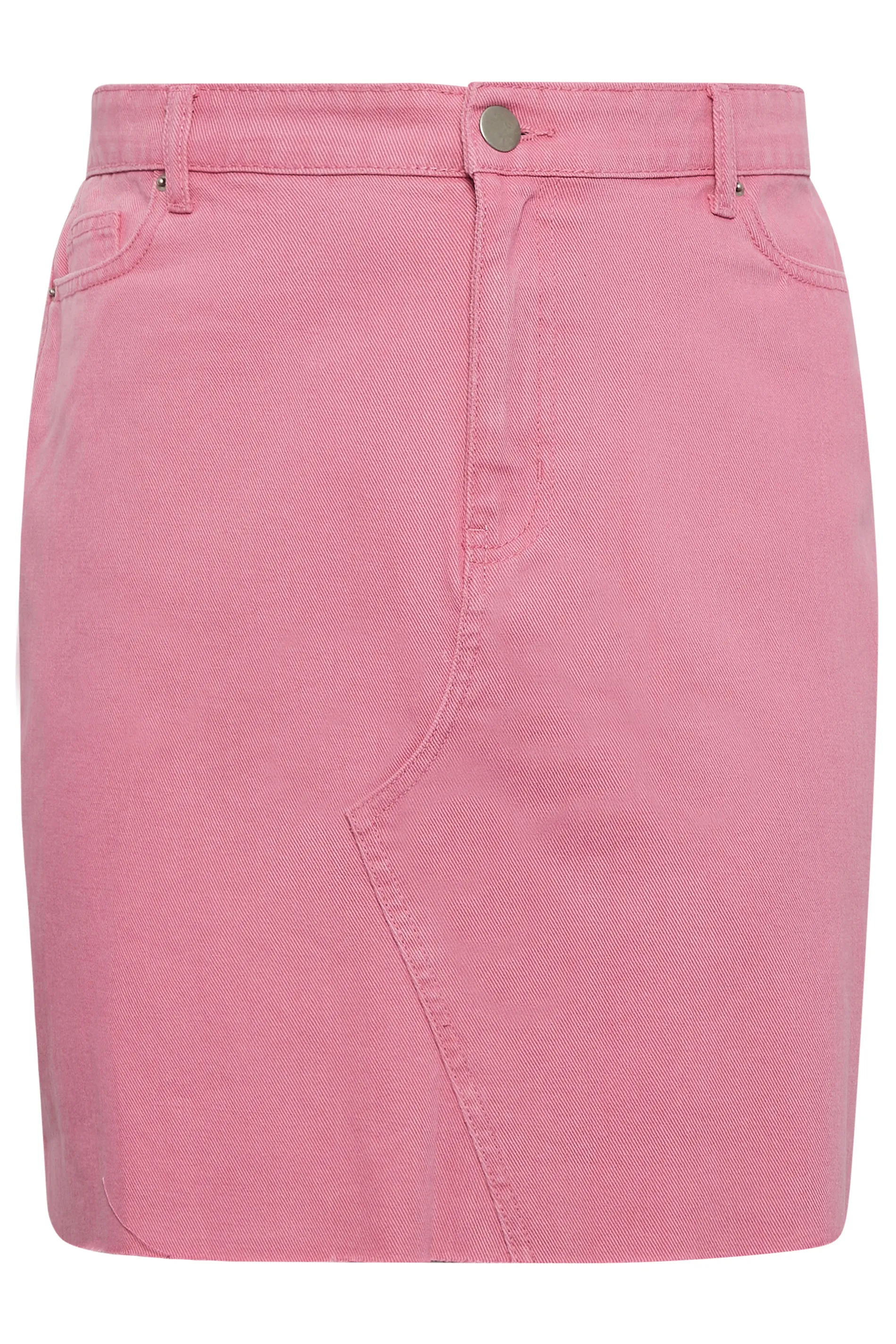 YOURS Curve Pink Denim Skirt