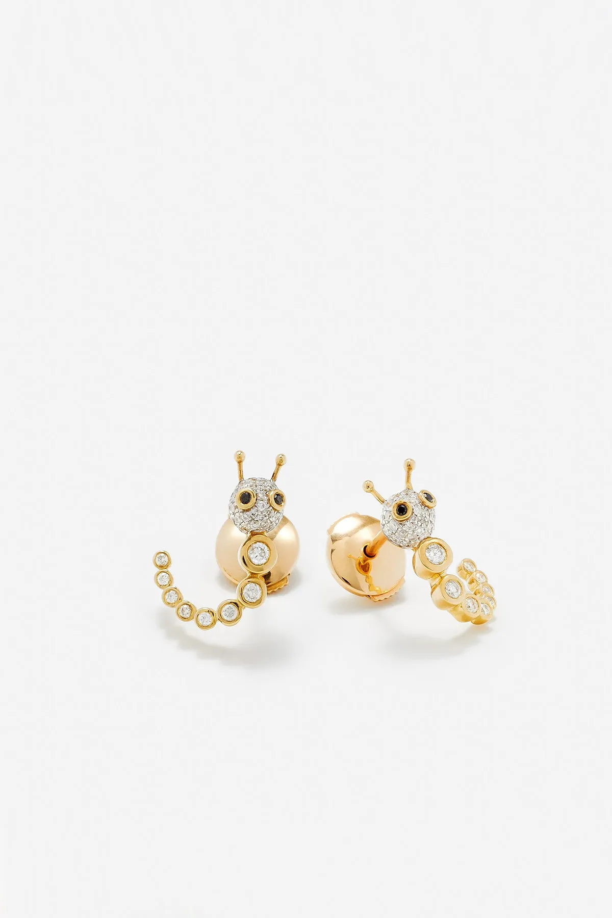 YVONNE LON | DIAMOND CATERPILLAR EARRINGS