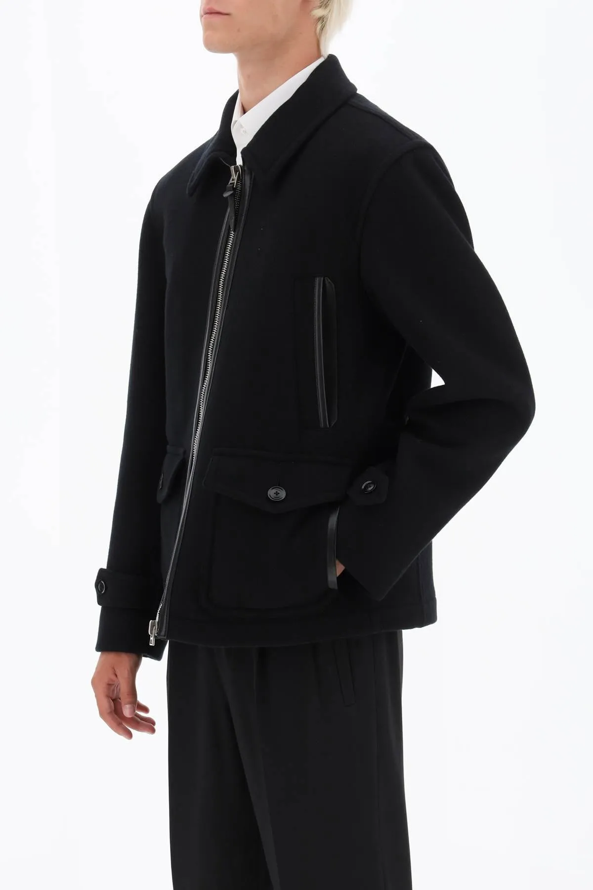 Zip Up Wool Peacoat