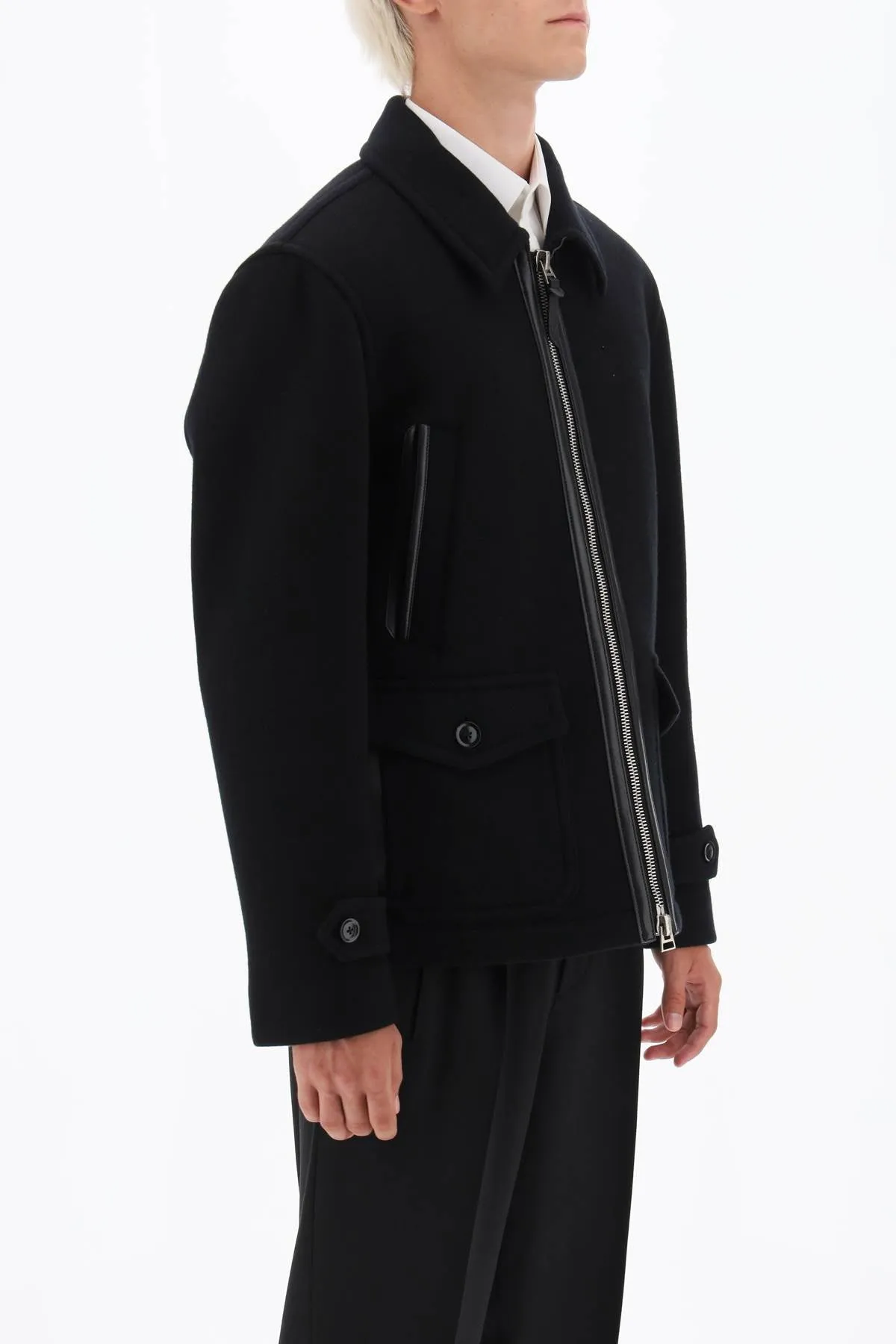 Zip Up Wool Peacoat