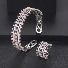 Zirconia Full Jewelry Sets For Women Party Bracelet And Ring - S4602667